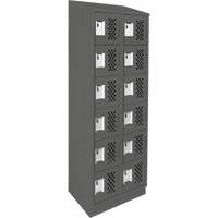 Assembled Lockerettes Clean Line Perforated Economy Lockers, 6 -tier, Bank of 2, 18" x 72" x 12", Steel Stor-it Systems