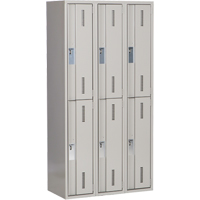 Casiers robustes Concorde, 2 niveaux, Bloc de 3, 36" x 18" x 72", Acier, Gris, Soud&eacute; (assembl&eacute;) Stor-it Systems