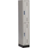 Concorde Heavy-Duty Lockers, 2 -tier, 12" x 18" x 76", Steel, Grey, Welded (Assembled) Stor-it Systems