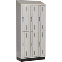 Concorde Heavy-Duty Lockers, 2 -tier, Bank of 3, 36" x 18" x 82", Steel, Grey, Welded (Assembled) Stor-it Systems