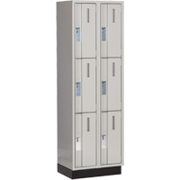 Concorde Heavy-Duty Lockers, 3 -tier, Bank of 2, 24" x 18" x 76", Steel, Grey, Welded (Assembled) Stor-it Systems