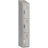 Concorde Heavy-Duty Lockers, 3 -tier, 12" x 18" x 78", Steel, Grey, Welded (Assembled) Stor-it Systems