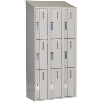 Concorde Heavy-Duty Lockers, 3 -tier, Bank of 3, 36" x 18" x 78", Steel, Grey, Welded (Assembled) Stor-it Systems
