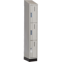 Concorde Heavy-Duty Lockers, 3 -tier, 12" x 18" x 82", Steel, Grey, Welded (Assembled) Stor-it Systems