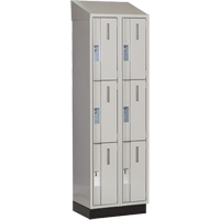 Casiers robustes Concorde, 3 niveaux, Bloc de 2, 24" x 18" x 82", Acier, Gris, Soud&eacute; (assembl&eacute;) Stor-it Systems