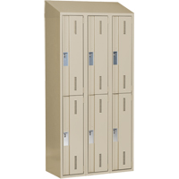 Concorde Heavy-Duty Lockers, 2 -tier, Bank of 3, 36" x 18" x 78", Steel, Beige, Welded (Assembled) Stor-it Systems