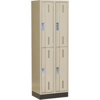 Concorde Heavy-Duty Lockers, 2 -tier, Bank of 2, 24" x 18" x 76", Steel, Beige, Welded (Assembled) Stor-it Systems