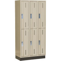 Casiers robustes Concorde, 2 niveaux, Bloc de 3, 36" x 18" x 76", Acier, Beige, Soud&eacute; (assembl&eacute;) Stor-it Systems