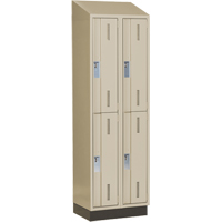 Concorde Heavy-Duty Lockers, 2 -tier, Bank of 2, 24" x 18" x 82", Steel, Beige, Welded (Assembled) Stor-it Systems