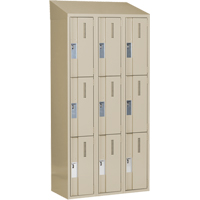 Concorde Heavy-Duty Lockers, 3 -tier, Bank of 3, 36" x 18" x 78", Steel, Beige, Welded (Assembled) Stor-it Systems