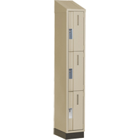Concorde Heavy-Duty Lockers, 3 -tier, 12" x 18" x 82", Steel, Beige, Welded (Assembled) Stor-it Systems