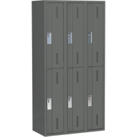 Casiers robustes Concorde, 2 niveaux, Bloc de 3, 36" x 18" x 72", Acier, Charbon, Soud&eacute; (assembl&eacute;) Stor-it Systems