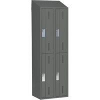 Concorde Heavy-Duty Lockers, 2 -tier, Bank of 2, 24" x 18" x 78", Steel, Charcoal, Welded (Assembled) Stor-it Systems