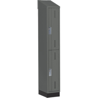 Concorde Heavy-Duty Lockers, 2 -tier, 12" x 18" x 82", Steel, Charcoal, Welded (Assembled) Stor-it Systems