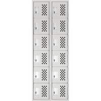 Clean Line Lockerettes, 6 -tier, Bank of 2, 18" x 72" x 12", Steel Stor-it Systems