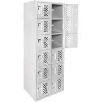 Clean Line Lockerettes, 6 -tier, Bank of 2, 18" x 72" x 12", Steel Stor-it Systems