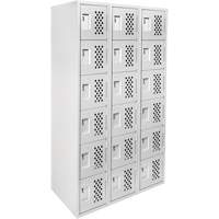 Clean Line Lockerettes, 6 -tier, Bank of 3, 18" x 72" x 12", Steel Stor-it Systems