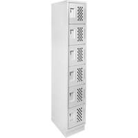 Assembled Lockerettes Clean Line Perforated Economy Lockers, 6 -tier, 18" x 72" x 12", Steel Stor-it Systems