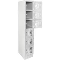 Assembled Lockerettes Clean Line Perforated Economy Lockers, 6 -tier, 18" x 72" x 12", Steel Stor-it Systems
