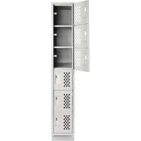 Assembled Lockerettes Clean Line Perforated Economy Lockers, 6 -tier, 18" x 72" x 12", Steel Stor-it Systems