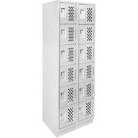 Assembled Lockerettes Clean Line Perforated Economy Lockers, 6 -tier, Bank of 2, 18" x 72" x 12", Steel Stor-it Systems