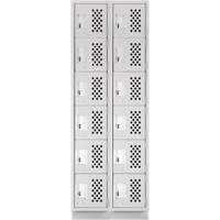 Assembled Lockerettes Clean Line Perforated Economy Lockers, 6 -tier, Bank of 2, 18" x 72" x 12", Steel Stor-it Systems