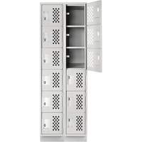 Assembled Lockerettes Clean Line Perforated Economy Lockers, 6 -tier, Bank of 2, 18" x 72" x 12", Steel Stor-it Systems
