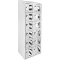 Assembled Lockerettes Clean Line Perforated Economy Lockers, 6 -tier, Bank of 2, 18" x 72" x 12", Steel Stor-it Systems