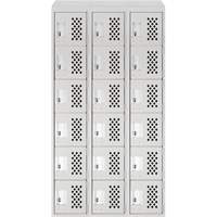 Assembled Lockerettes Clean Line Perforated Economy Lockers, 6 -tier, Bank of 3, 18" x 72" x 12", Steel Stor-it Systems