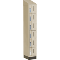 Concorde Heavy-Duty Lockers, 6 -tier, 12" x 18" x 82", Steel, Beige, Welded (Assembled) Stor-it Systems
