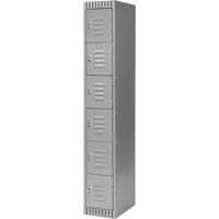 Lockers, 6 -tier, 12" x 18" x 72", Steel, Grey, Knocked Down Stor-it Systems