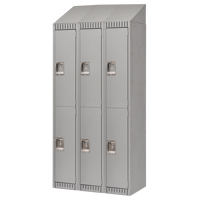 Lockers, 2 -tier, Bank of 3, 36" x 18" x 82", Steel, Grey, Knocked Down Stor-it Systems