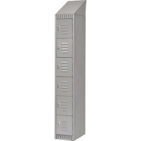 Lockers, 6 -tier, 12" x 18" x 82", Steel, Grey, Knocked Down Stor-it Systems