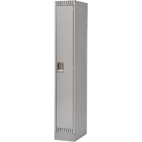 Lockers, 12" x 18" x 76", Steel, Grey, Knocked Down Stor-it Systems