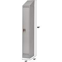 Lockers, 12" x 18" x 86", Steel, Grey, Knocked Down Stor-it Systems