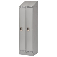 Lockers, Bank of 2, 24" x 18" x 86", Steel, Grey, Knocked Down Stor-it Systems