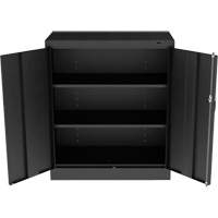 Standard Counter-High Cabinet, Steel, 2 Shelves, 42" H x 36" W x 18" D, Black FL777 | Stor-it Systems