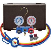 Jeu de manom&egrave;tres collecteurs pour automobile avec coupleurs manuels et robinet perce-canette lat&eacute;rale 3-in-1 Stor-it Systems