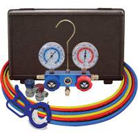 Jeu de manom&egrave;tres collecteurs pour automobile avec coupleurs manuels et robinet perce-canette lat&eacute;rale 3 en 1 Stor-it Systems