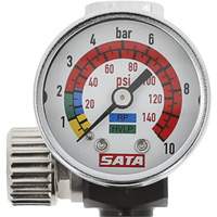 Microm&egrave;tre d'air avec manom&egrave;tre, 1/4" (filetage m&acirc;le) et G 1/4" (filetage femelle) Stor-it Systems