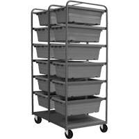 Mobile Tub Rack, Double-sided, 12 bins, 26" W x 36" D x 74" H FM027 | Stor-it Systems