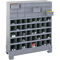 Modular Small Parts Storage Unit, Steel, 18 Drawers, 33-3/4" x 12-1/4" x 40-1/2", Grey Stor-it Systems