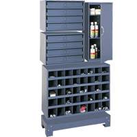 Modular Small Parts Storage Unit, Steel, 8 Drawers, 33-3/4" x 12-1/4" x 59-5/8", Grey Stor-it Systems