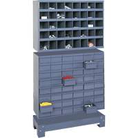 Modular Small Parts Storage Unit, Steel, 48 Drawers, 33-3/4" x 12-1/4" x 58-3/8", Grey Stor-it Systems