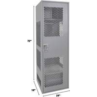 Gear Locker with Door, Steel, 24" W x 18" D x 72" H, Grey Stor-it Systems
