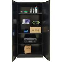 Hi-Boy Storage Cabinet, Steel, 4 Shelves, 72" H x 36" W x 18" D, Black Stor-it Systems