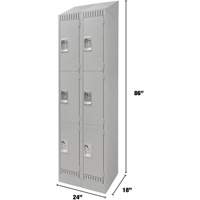Casiers, 3 niveaux, Bloc de 2, 24" x 18" x 86", Acier, Gris, D&eacute;mont&eacute; Stor-it Systems