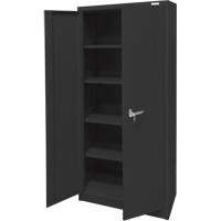 Armoire d'entreposage, Acier, 4 Tablettes, 66" h x 30" la x 15" P, Noir Stor-it Systems