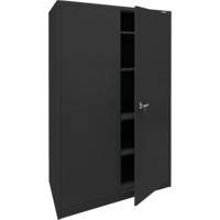 Armoire d'entreposage, Acier, 4 Tablettes, 78" h x 48" la x 24" P, Noir Stor-it Systems