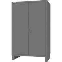Cabinet with Recessed Pegboard Doors, Steel, 4 Shelves, 78" H x 48" W x 30" D, Grey Stor-it Systems